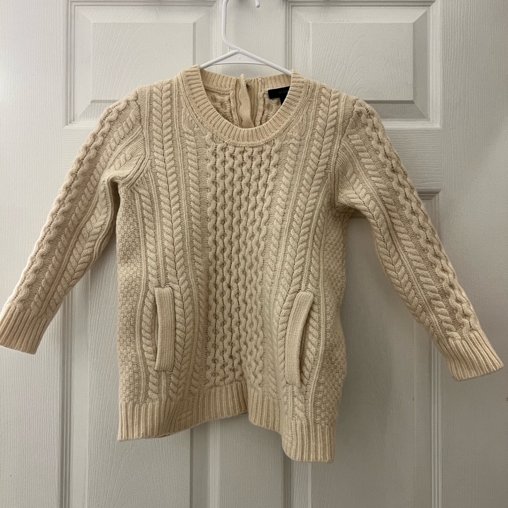 J Crew 100% Wool Cable Knit Sweater